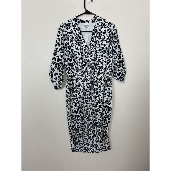 Merona Dresses & Skirts - Merona White and Black Animal Print High Low Dress Women's Size Small